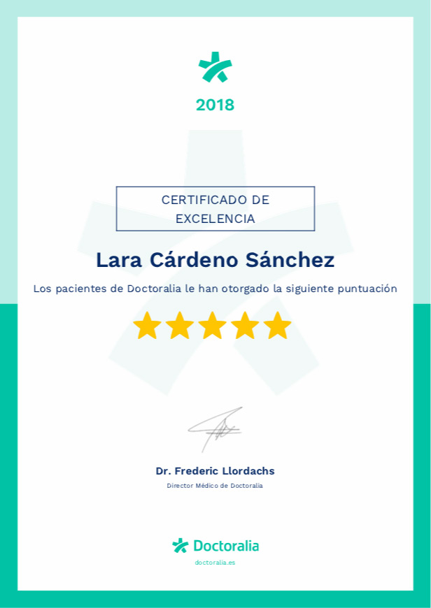 Certificado de excelencia 2018
